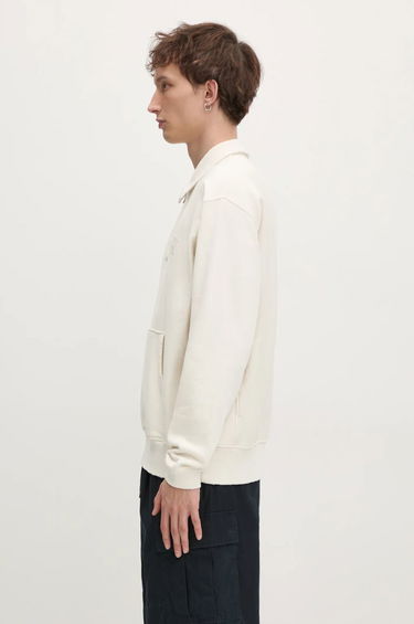 Mikina thisisneverthat thisisneverthat Damaged Half Zip Polo Sweatshirt Biela | TN243TSWOW02, 1