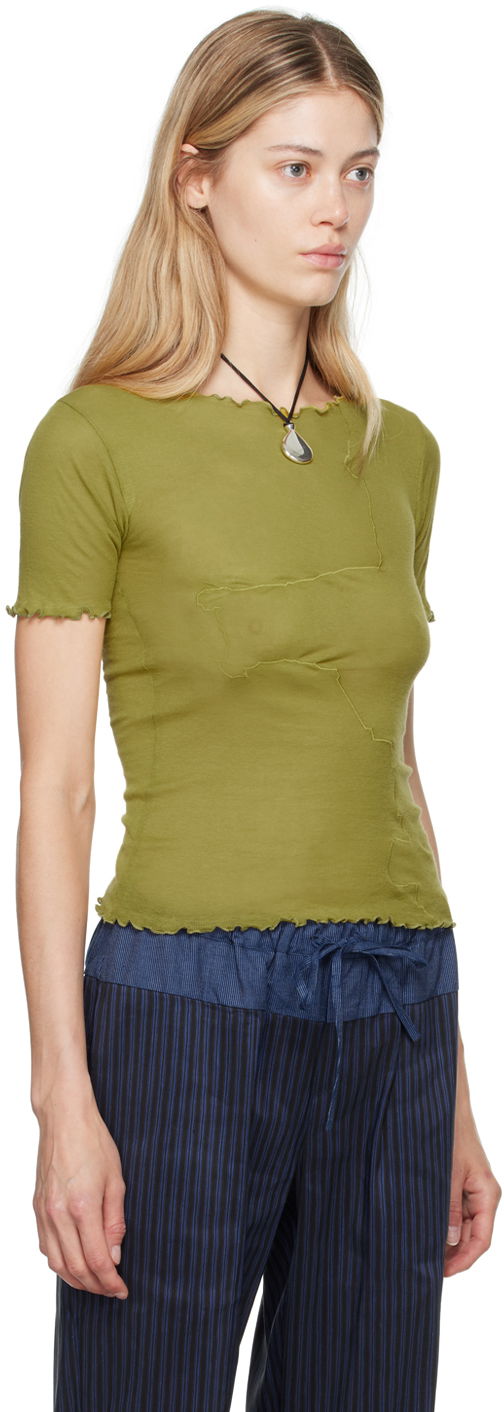 Tričko Baserange Baserange Gerrymandered Lettuce Edge T-Shirt Zelené | TOGE-CG-AU24, 1