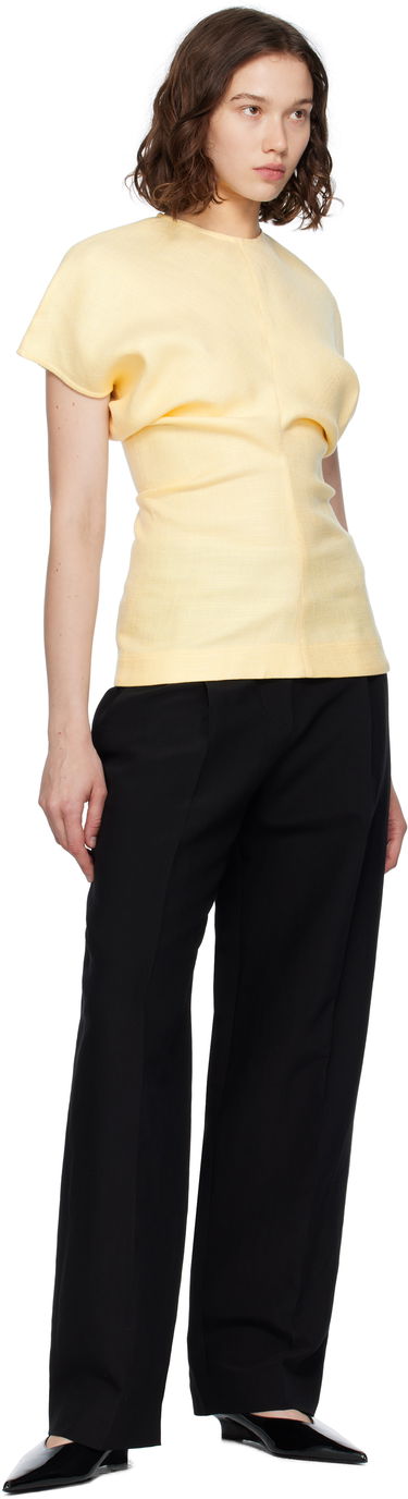 Tričká a tielka TOTEME TOTEME Slouch Waist Basketweave Top Žltá | 253-WRT0331-FB0461, 3