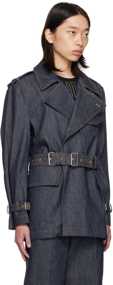 Trenčkot Helmut Lang Helmut Lang Denim Rider Jacket Modrá | O05HW103, 1