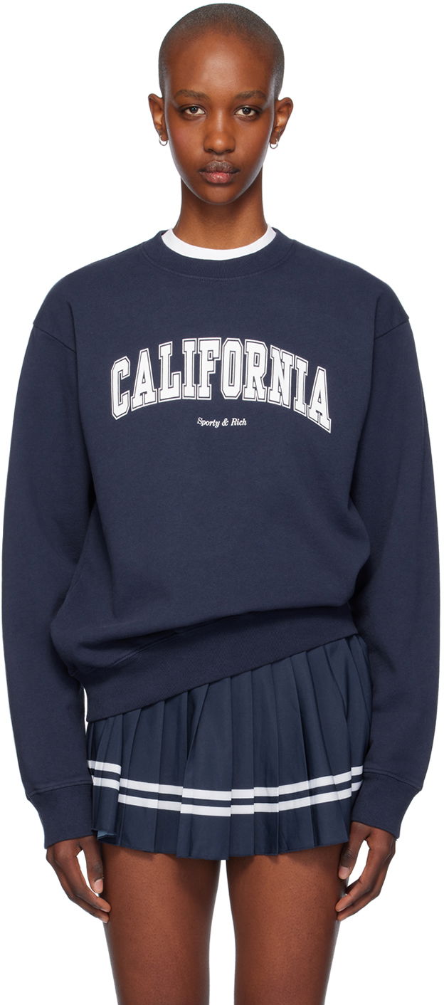 Mikina Sporty & Rich California Crewneck Sweatshirt Navy | ST071516501BL32, 0