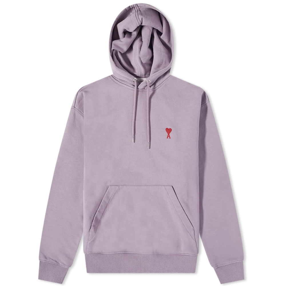 Mikina AMI Small A Heart Popover Hoodie Fialová | USW200-730-503, 0