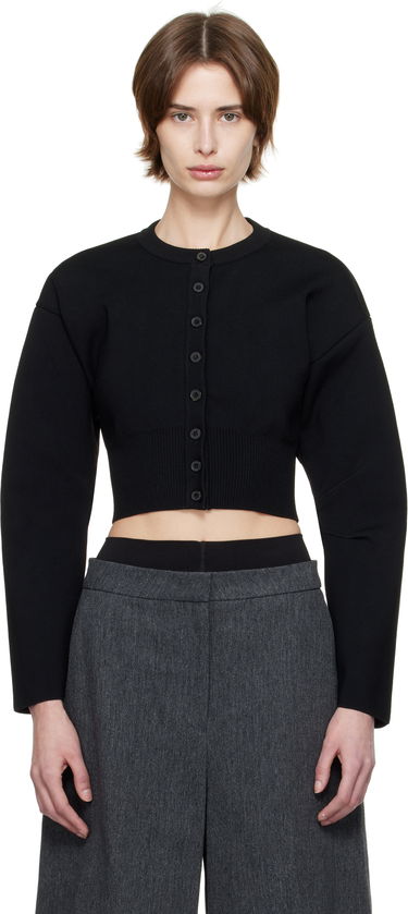 Sveter WARDROBE.NYC WARDROBE.NYC Matte Cropped Cardigan Čierna | W1096F24MV, 0