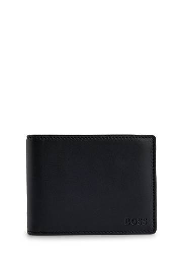 Peňaženka BOSS BOSS Leather Trifold Wallet with Coin Pocket Čierna | 50470436, 0