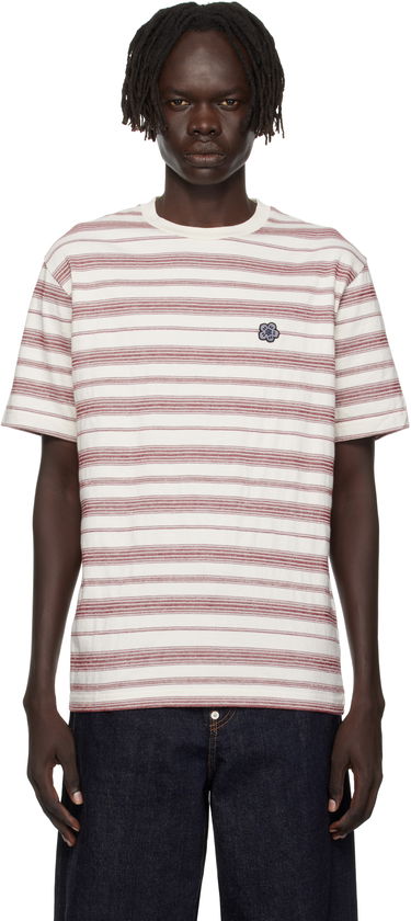 Tričko KENZO Kenzo Paris 'Boke Flower' Embroidered Striped T-Shirt Biela | FF65TS2534SC, 0