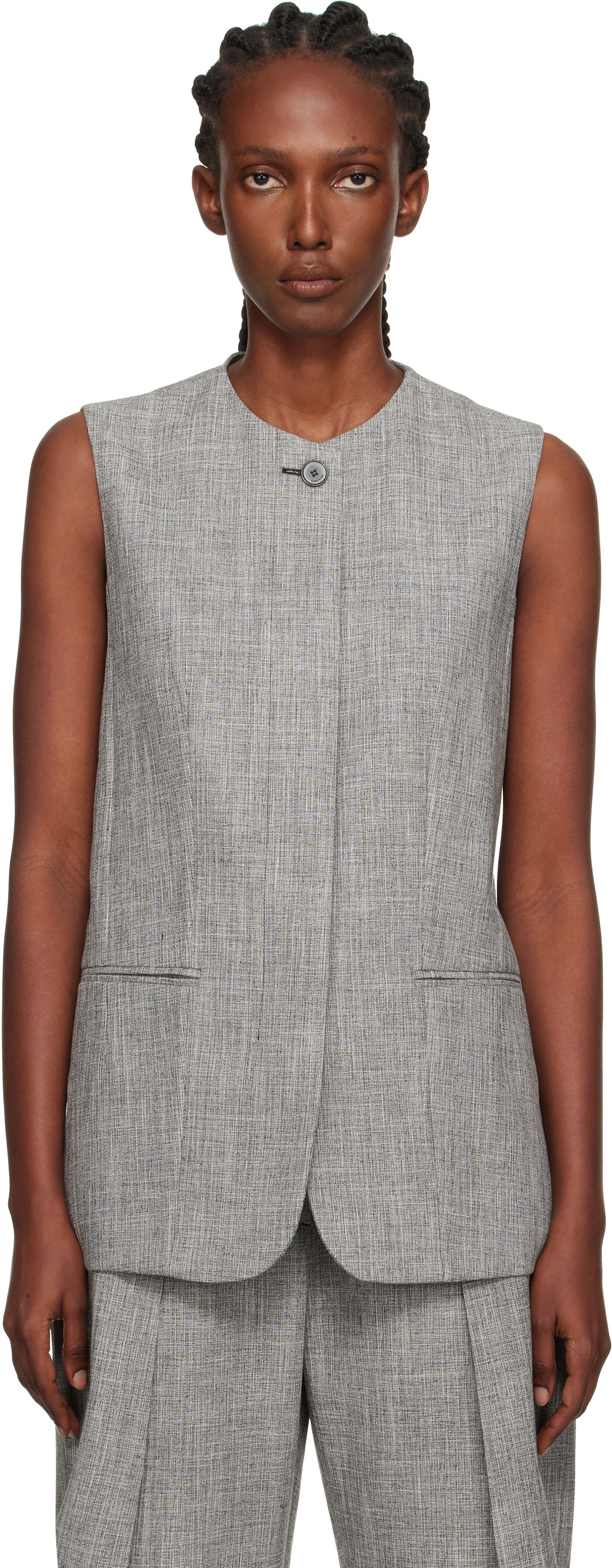 Vesta LANVIN Lanvin Button Vest Šedá | RW-JA0018-5293-E25, 0