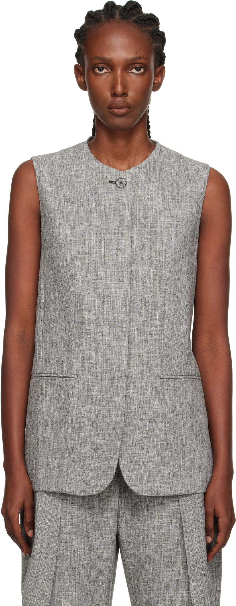 Vesta LANVIN Lanvin Button Vest Šedá | RW-JA0018-5293-E25