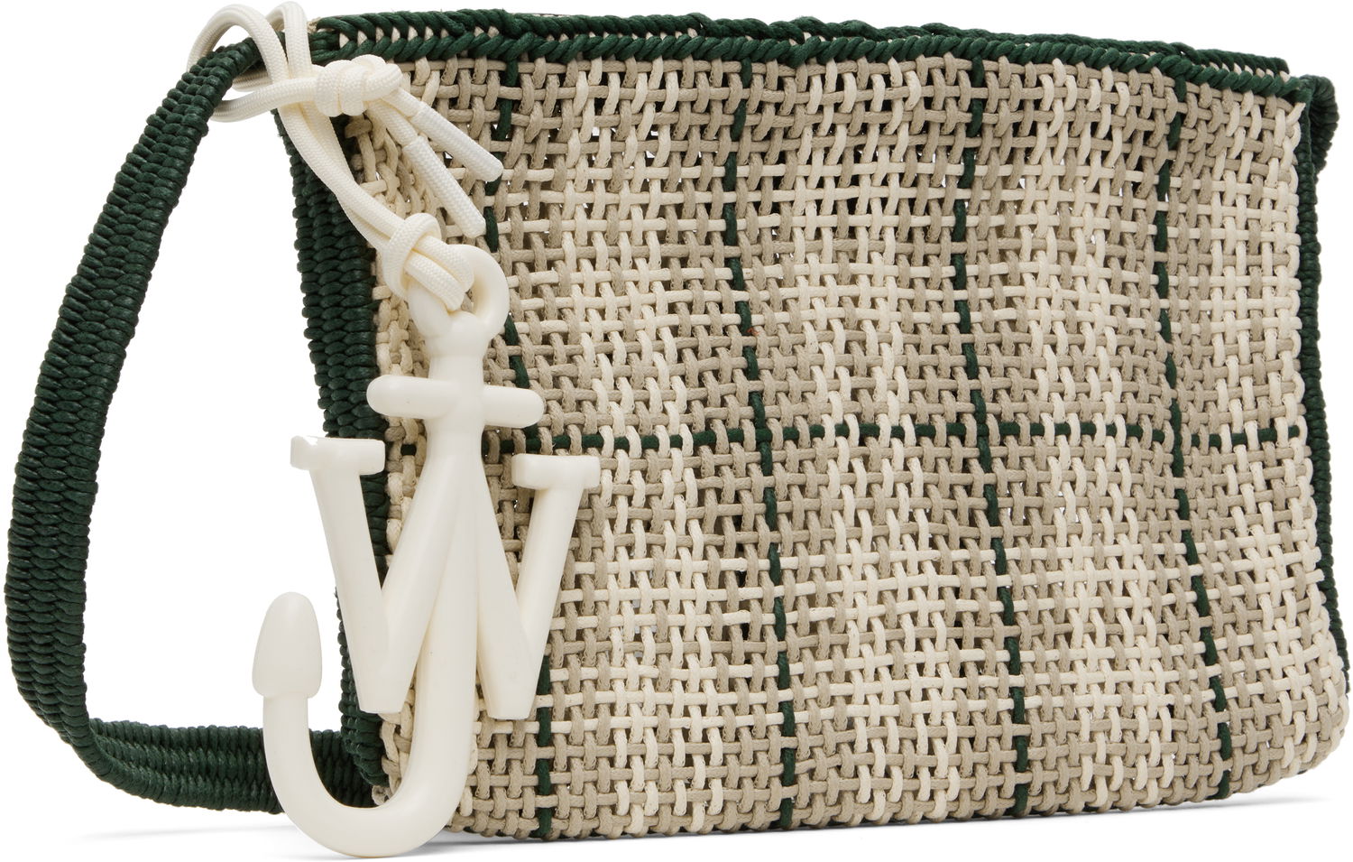 Kabelka JW Anderson JW Anderson Checked Market Bag with Anchor Charm Béžová | HB0720-FA0305, 1