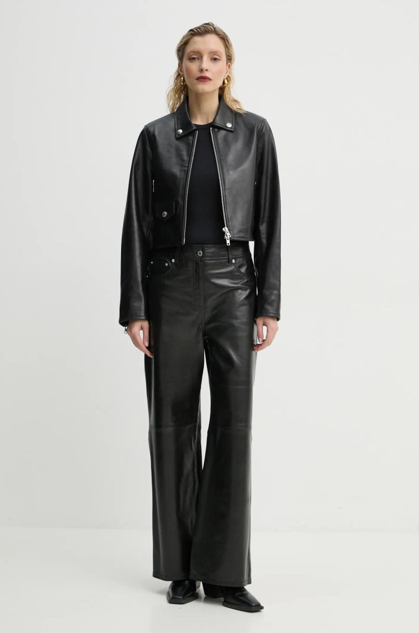 Bunda STAND STUDIO Stand Studio Brooke Cropped Leather Jacket Čierna | 66384.7750, 1