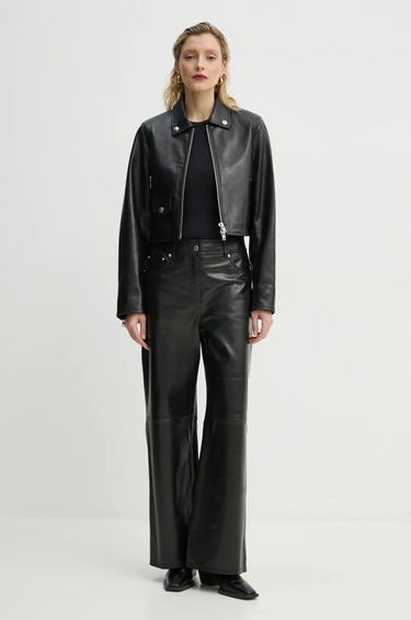 Bunda STAND STUDIO Stand Studio Brooke Cropped Leather Jacket Čierna | 66384.7750, 1
