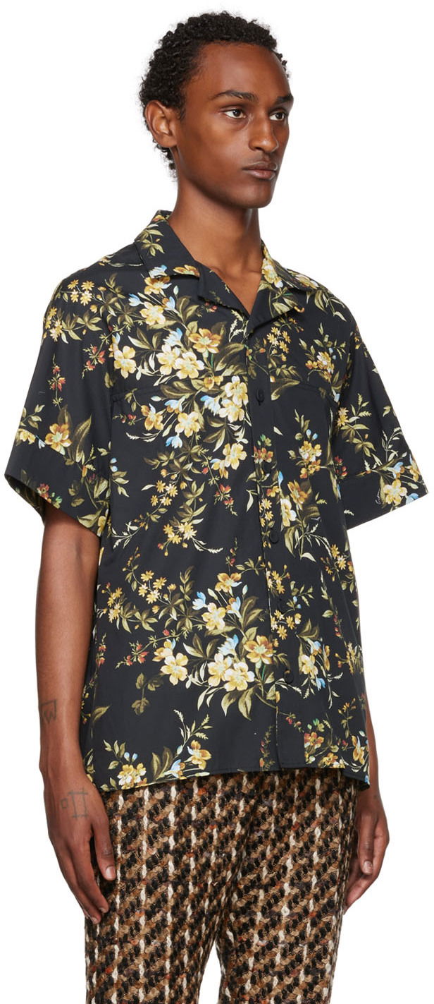 Košeľa Erdem Floral Print Short Sleeve Shirt Zelené | MF22_503MKOLP PHILIP SHIRT, 1
