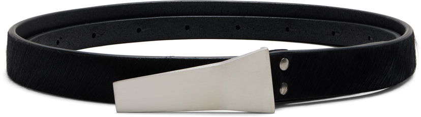 Opasok Rick Owens Rick Owens Concordians Calf-Hair Trunk Belt with Geometric Buckle Čierna | RR02E1488 LHL