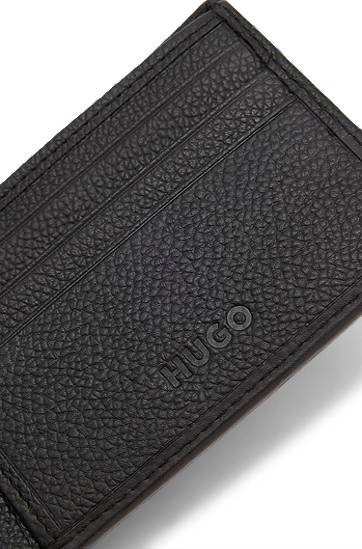 Peňaženka BOSS HUGO Leather Wallet with Stacked Logo Čierna | 50548763, 1