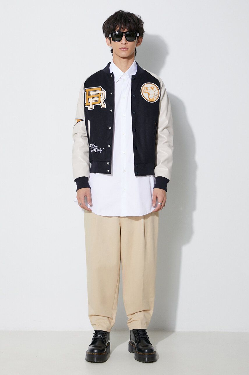 Bomber bunda Baracuta Baracuta Varsity Wool Blend Bomber Jacket Navy | BRCPS0996, 1