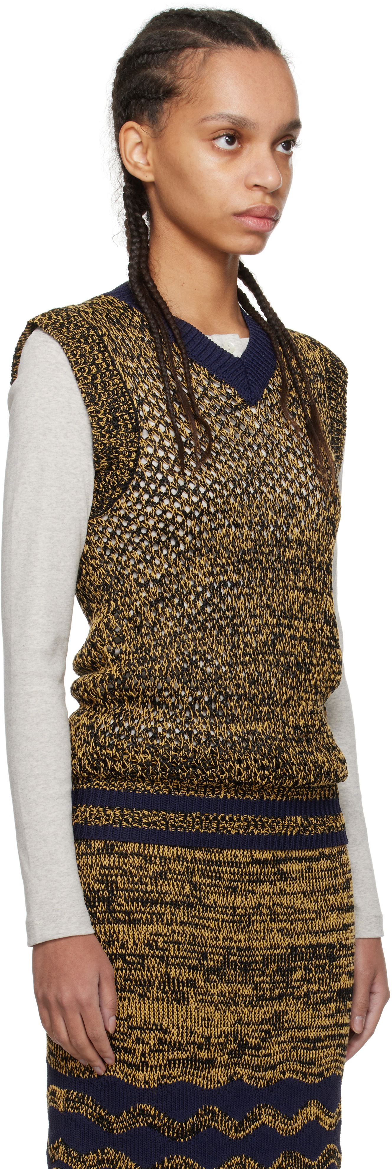 Sveter Wales Bonner Wales Bonner Shade Knit Vest Žltá | US25KN31-KN04-5190, 1