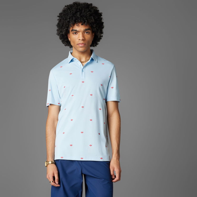 Polo tričko adidas Originals adidas Originals Printed Trefoil Polo Shirt Modrá | JM8260
