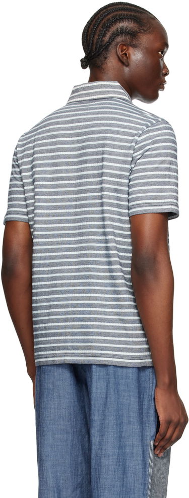 Polo tričko Universal Works Universal Works Newlyn Striped Polo Modrá | P3088, 2