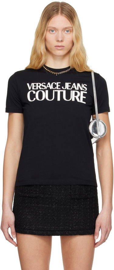 Tričko Versace Versace Jeans Couture Screen-Printed T-Shirt Čierna | E78HAHE05_ECJ00E, 0