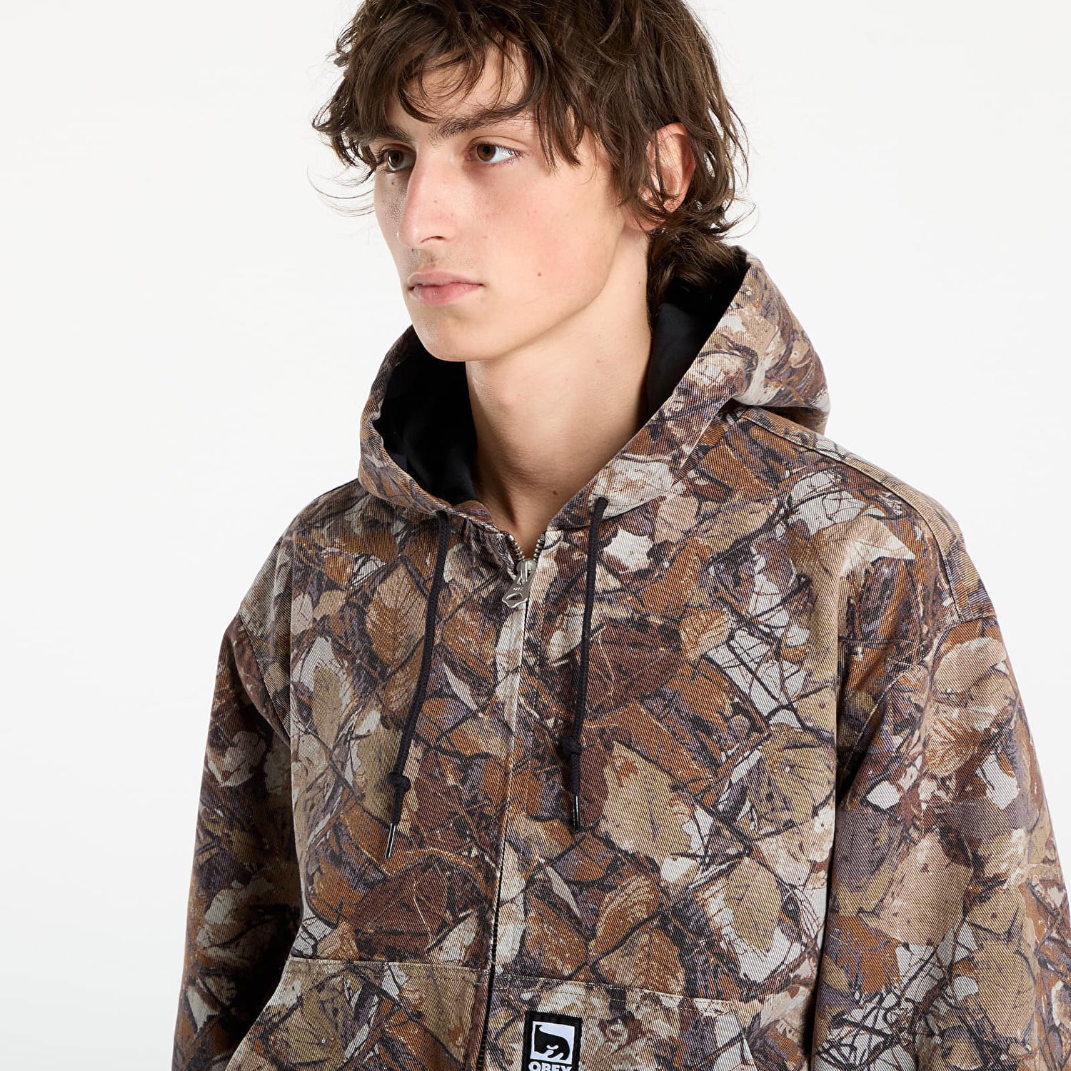 Bunda OBEY OBEY Glen Zip Up Hooded Jacket Hnedá | 121800593-FNC, 1