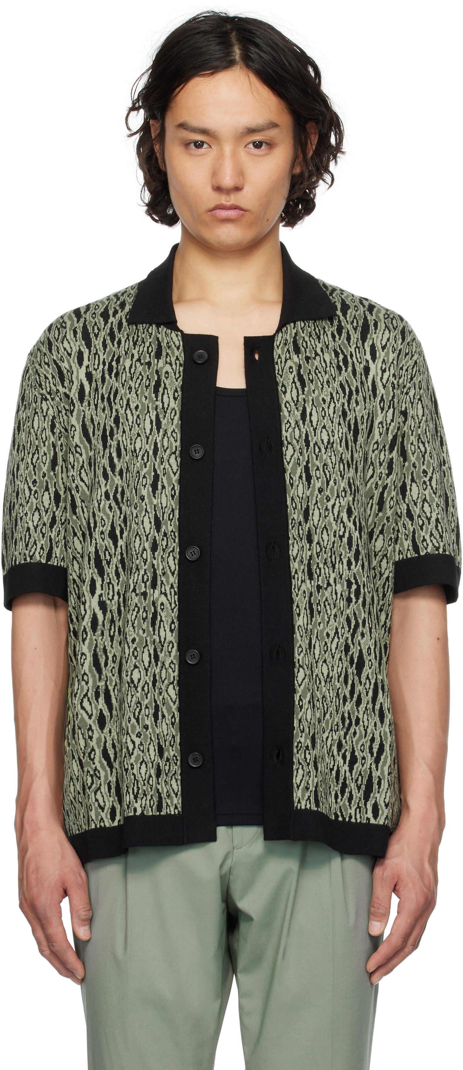 Sveter BOSS Hugo Jacquard Polo Shirt Zelené | 50536665, 0