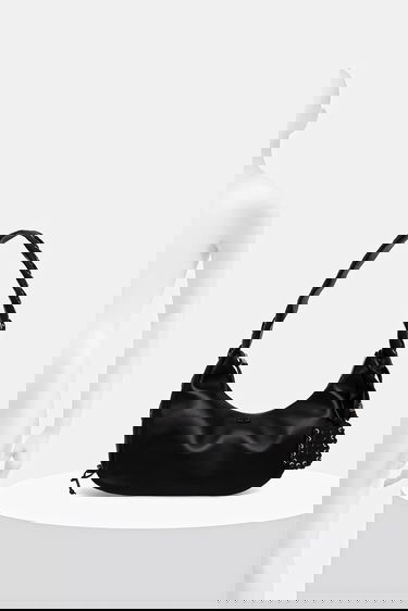 Kabelka GANNI Hobo Bag Medium Laces Čierna | A7295, 5