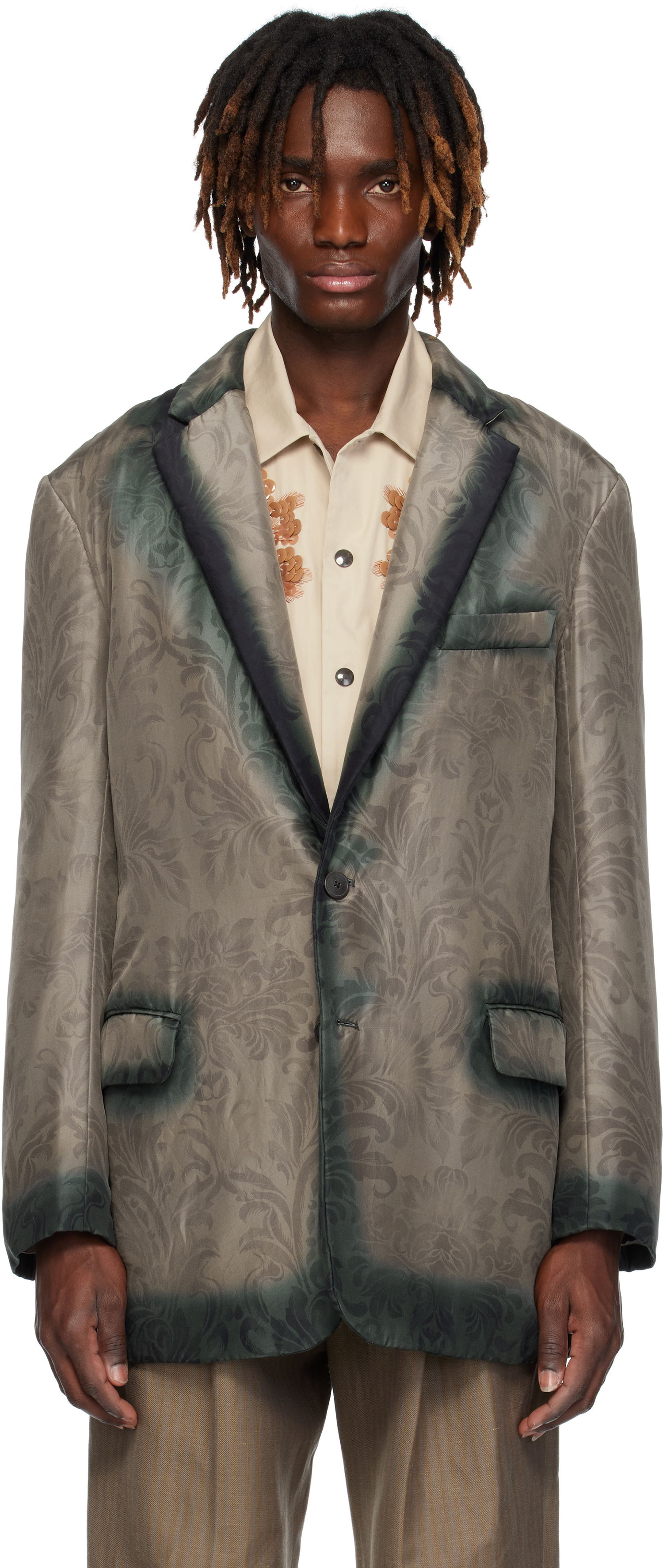 Bunda Dries Van Noten Dries Van Noten Sateen Blazer Zelené | 251-020411-1199, 0
