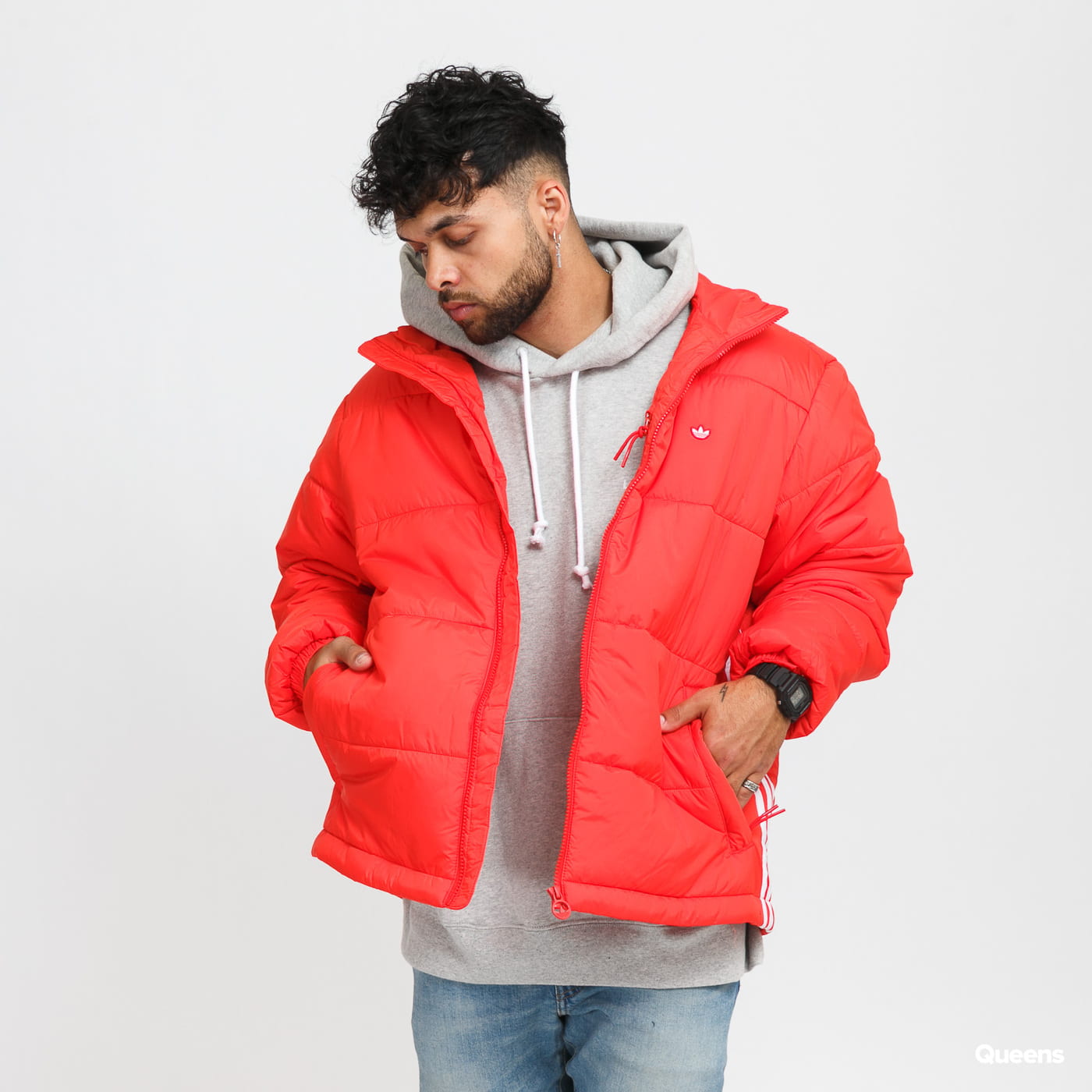 Prešívaná bunda adidas Originals Padded Stand-Up Collar Puffer Jacket Červená | H13553, 0
