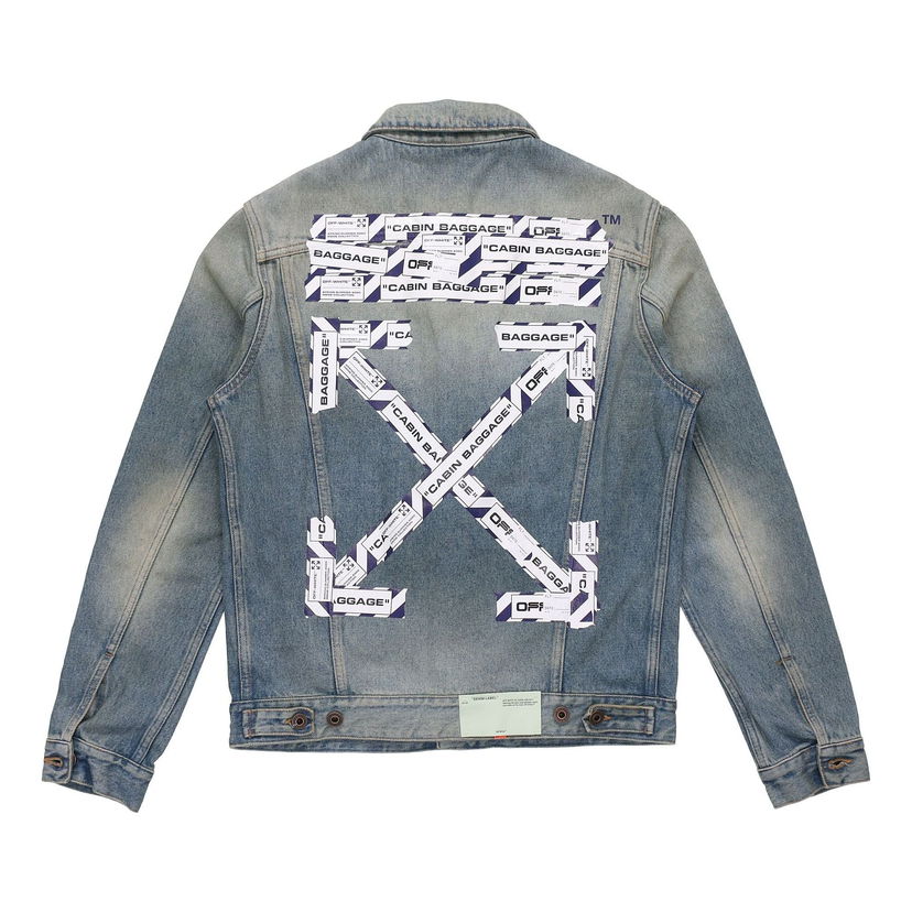 Bunda Off-White Arrow Print Denim Jacket Modrá | OMYE005S203860037388