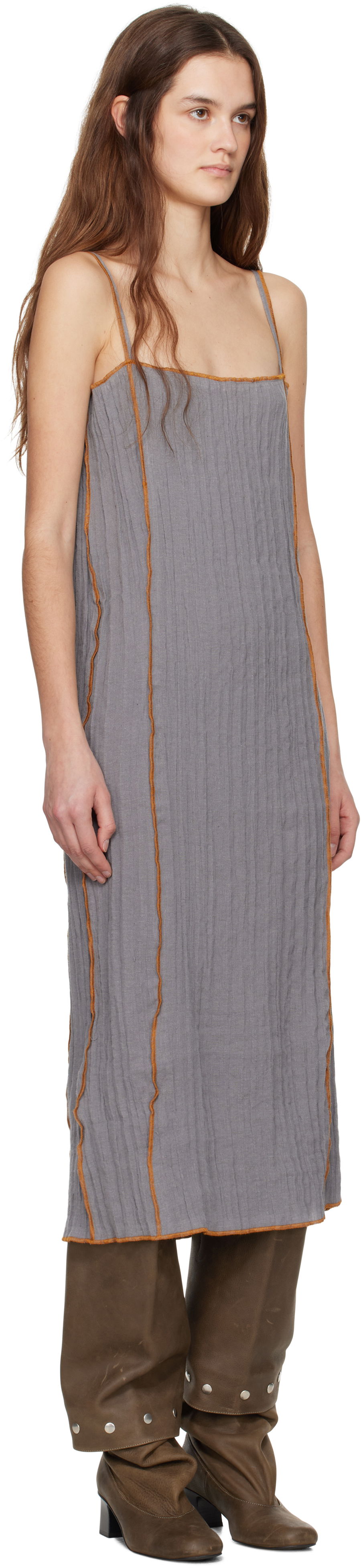 Šaty Baserange Baserange Shok Midi Dress Šedá | DRSKS-LC-SP25, 1