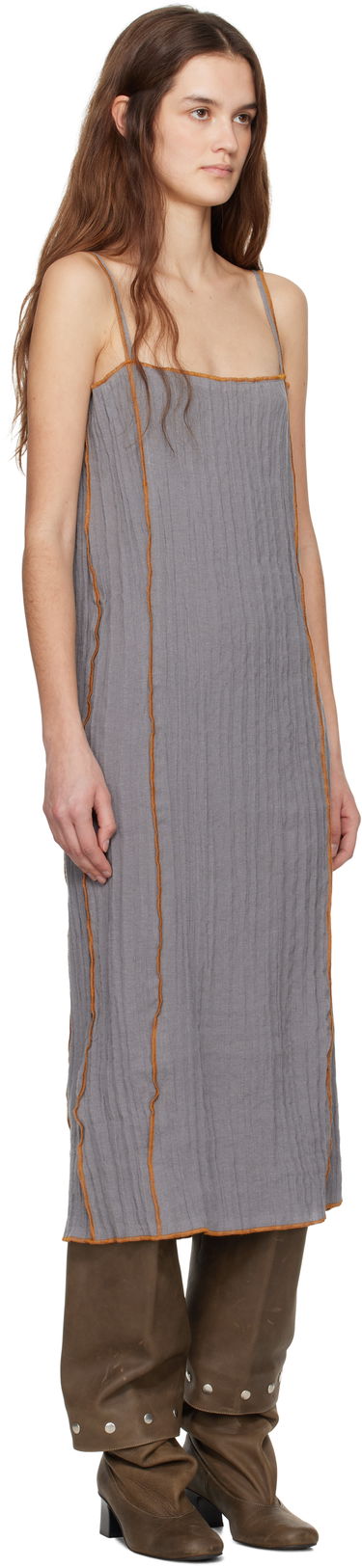 Šaty Baserange Baserange Shok Midi Dress Šedá | DRSKS-LC-SP25, 1