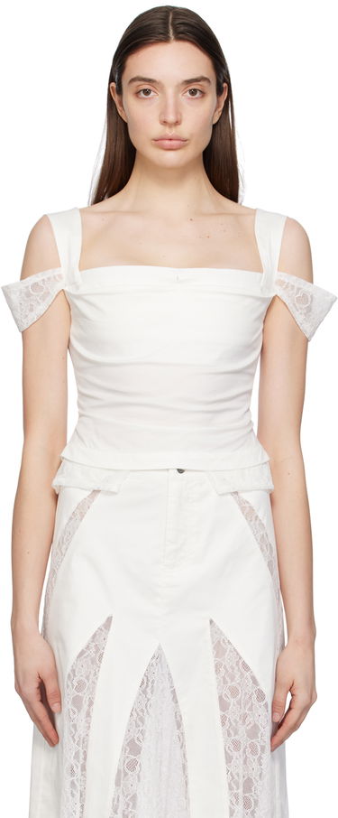 Sukňa Miaou Miaou Renata Lace-Trim Tank Top Biela | 7133SPSDOV, 0