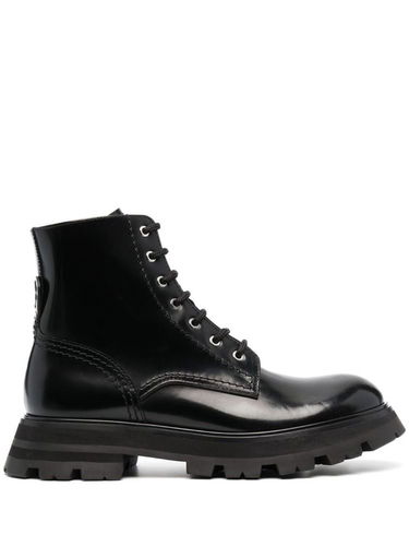 Tenisky a topánky Alexander McQueen Lace-up Leather Ankle Boots Čierna | 657569WHZ801000, 0