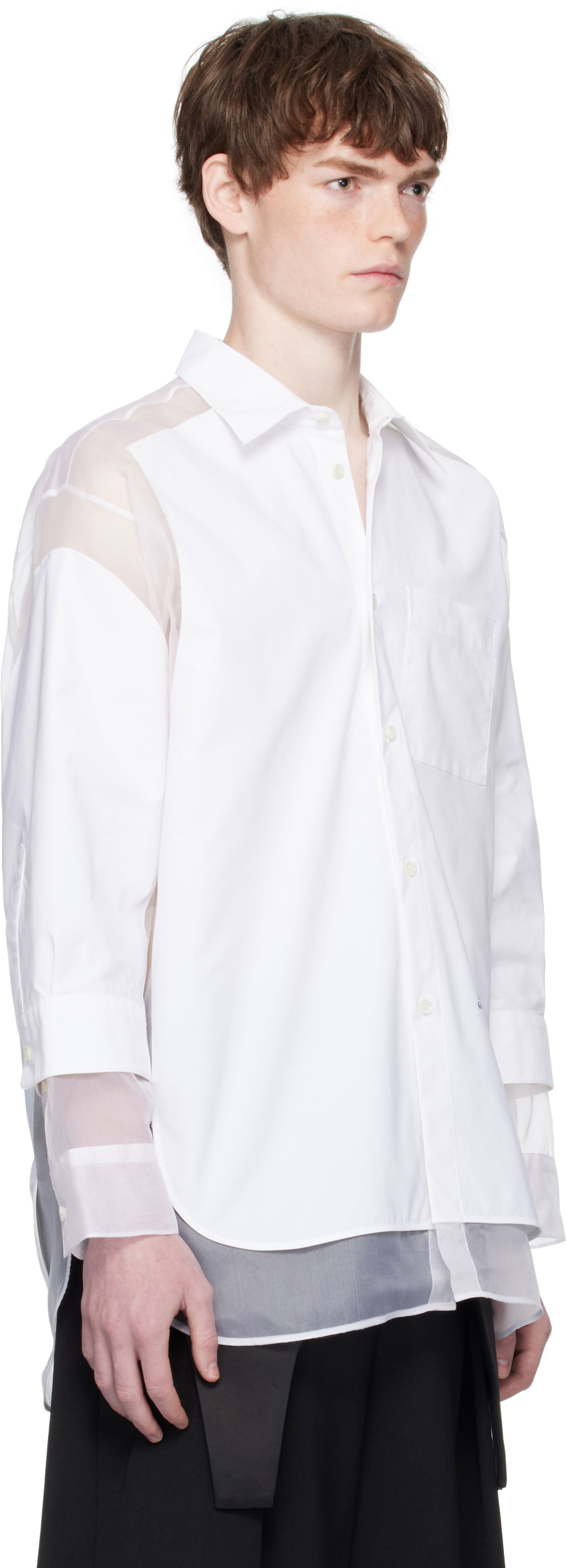 Košeľa Jean Paul Gaultier Jean Paul Gaultier 'The Petit Grand' Double Layered Shirt Biela | 25/03-U-ST035-C075-01, 1