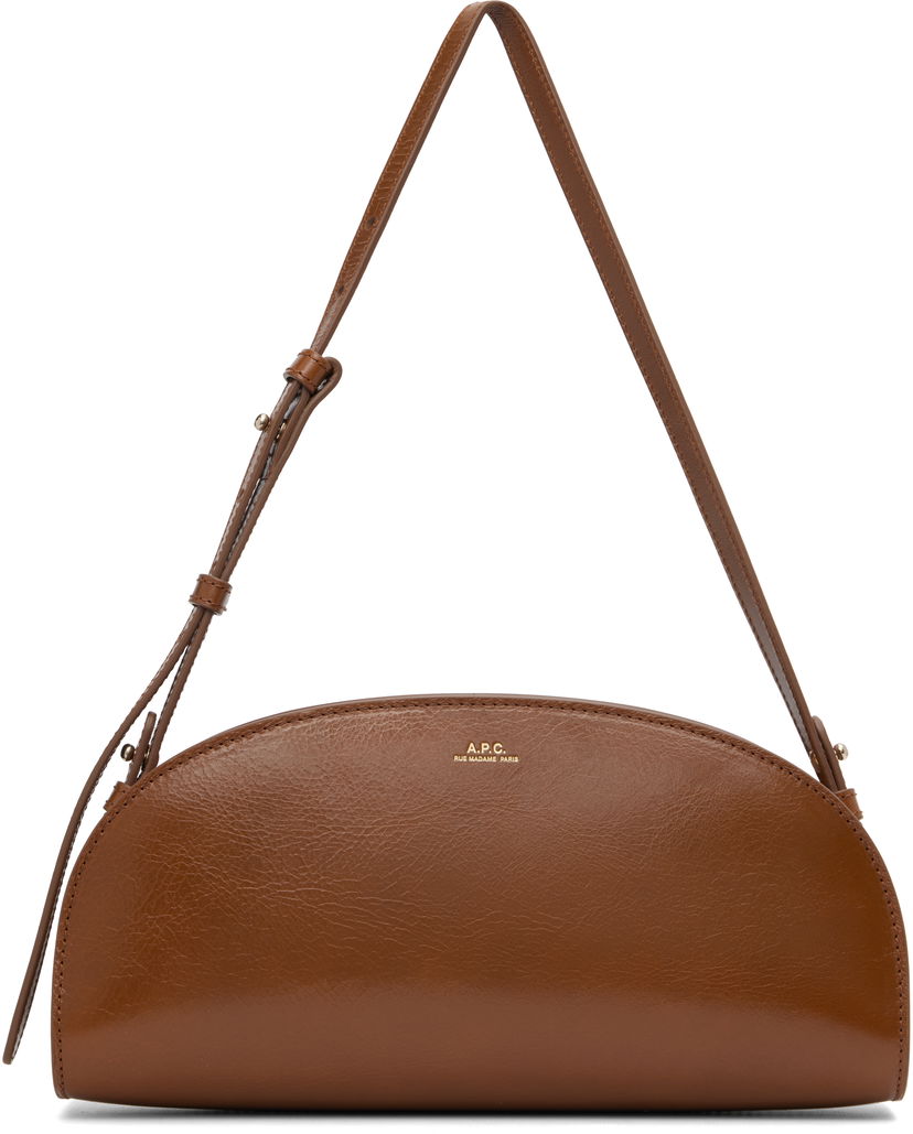 Taška cez rameno A.P.C. A.P.C. Demi-Lune Shoulder Bag Hnedá | PXCCK-F61997