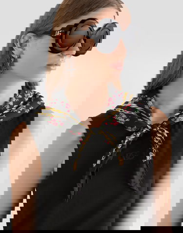 Tričko Dolce & Gabbana Dolce & Gabbana Jersey T-shirt With Scarf Čierna | F8W29ZGDDO7N0000, 3