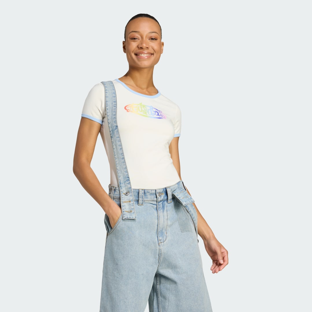 Tričko adidas Performance adidas x Jeremy Scott Pride Graphic Fitted Tee Biela | JW0829, 0