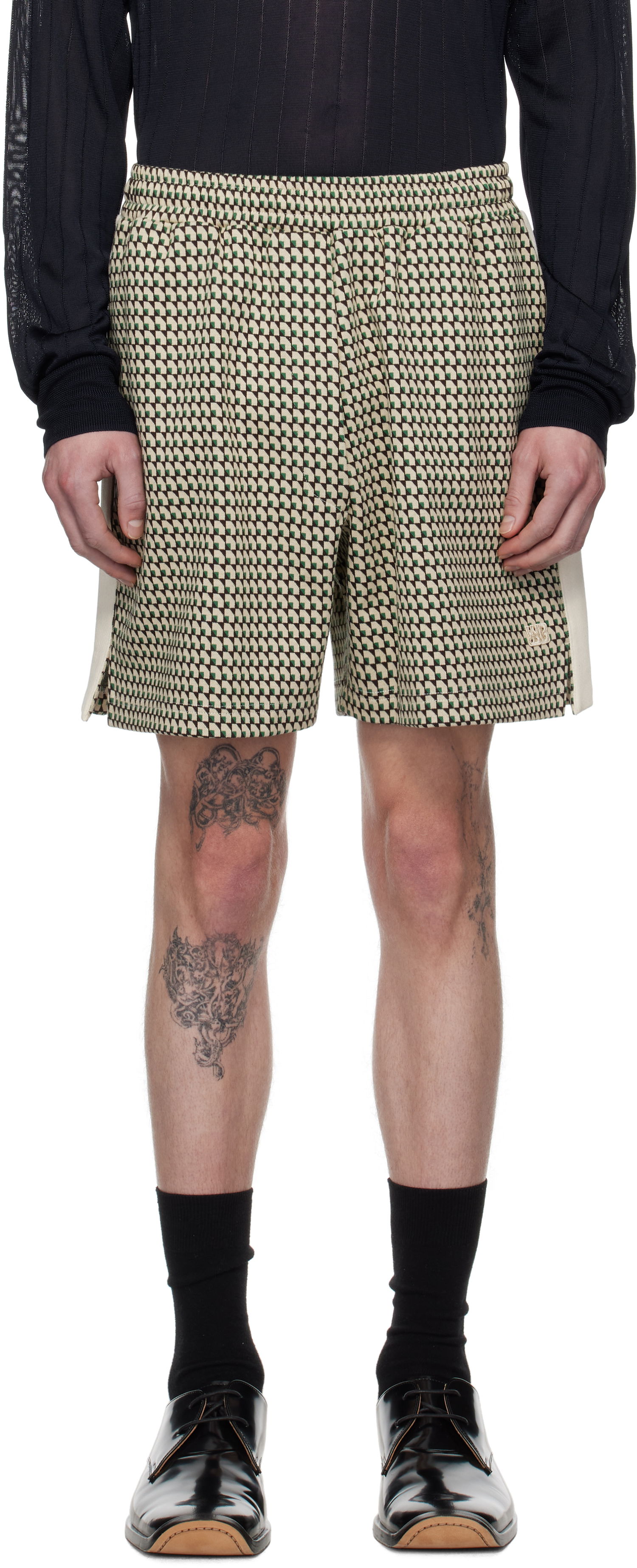 Šortky Wales Bonner Wales Bonner Power Shorts Béžová | US25JE36-JE22 - 1780 JACQUARD, 0