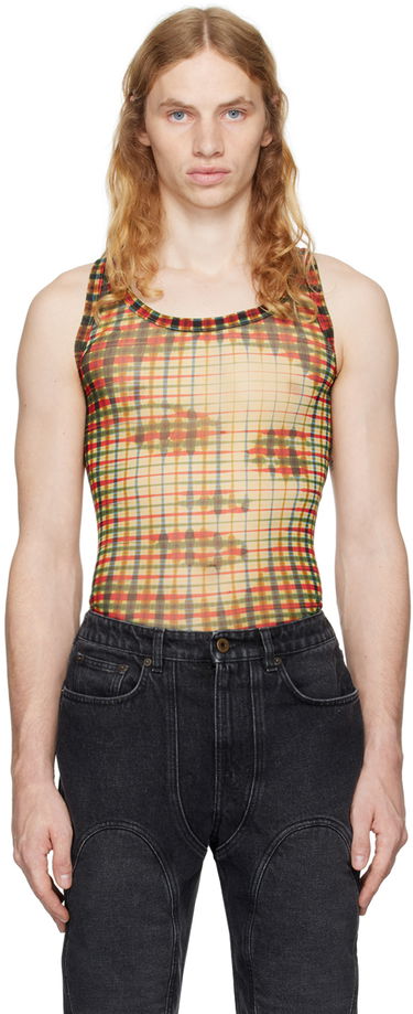 Tielko Jean Paul Gaultier Gaultier 'The Tartan Face' Tank Žltá | 24/31-F-DB039-T563-95105030, 0