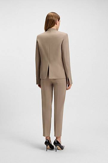 Bunda BOSS Collarless Regular-Fit Blazer Béžová | 50541998, 1
