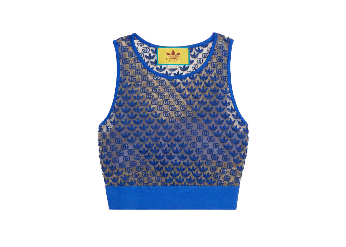 Tielko Gucci adidas x GG Tulle Top Modrá | 693448 XJECA 4697, 0