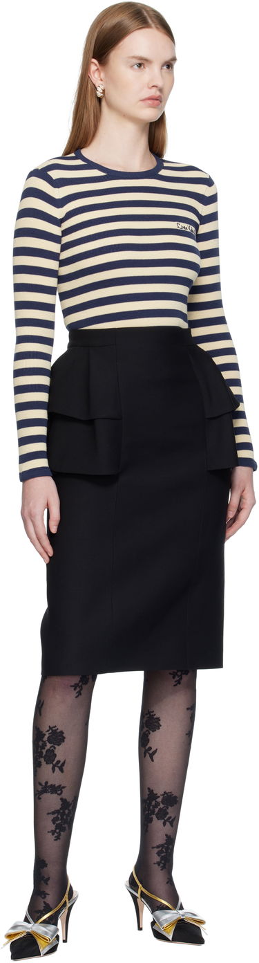 Tričko Valentino Valentino Striped Cotton T-Shirt Navy | 7B3KC66N9JD, 4