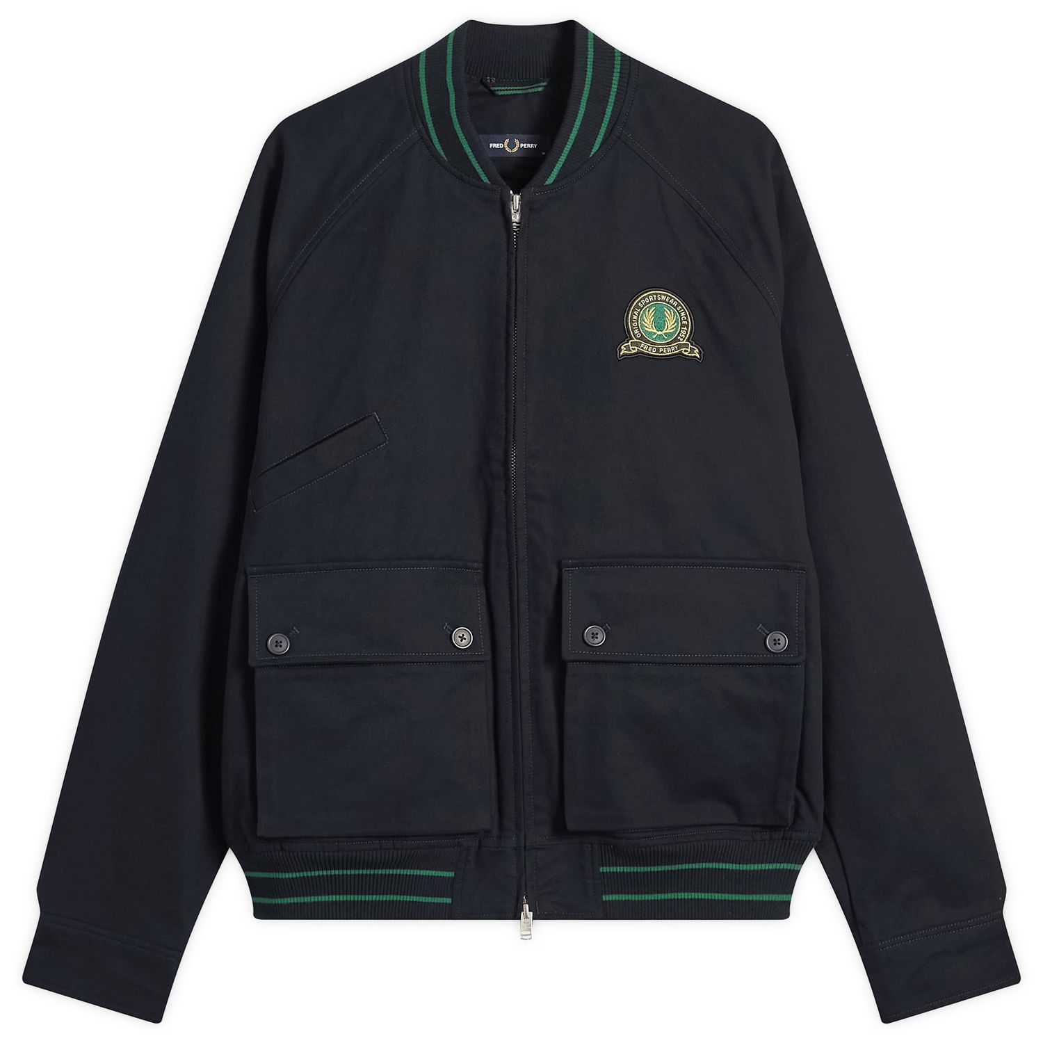 Bomber bunda Fred Perry Tennis Badge Bomber Jacket, Size Large Navy | J1313-608, 0