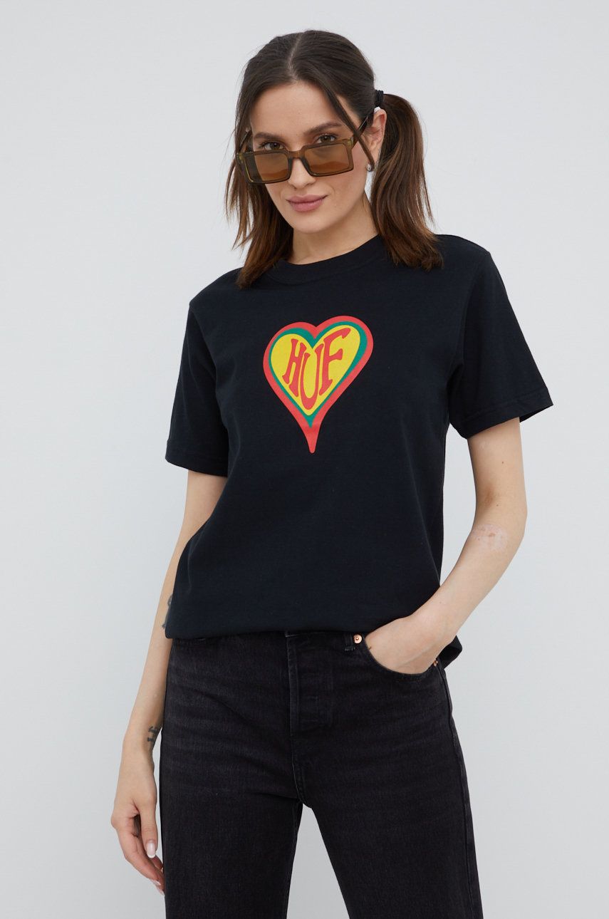 Tričko HUF Cotton T-Shirt Čierna | wts0047, 0