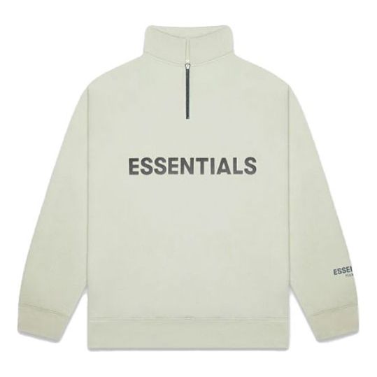 Mikina Fear of God Essentials Half Zip Sweatshirt Zelené | 0192250500213012