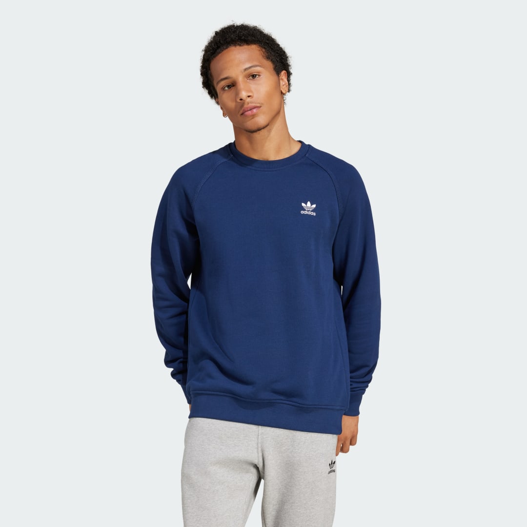 Mikina adidas Performance Essentials Crewneck Sweatshirt Modrá | JD2414, 0