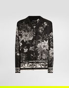 Flower Bouquet-print Jacquard Twill Shirt