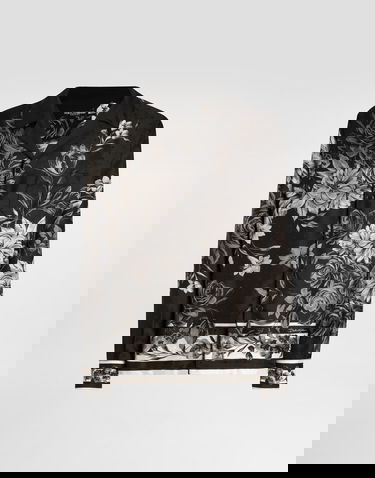 Košeľa Dolce & Gabbana Flower Bouquet-print Jacquard Twill Shirt Čierna | G5IF1THI12HHN5ST, 0