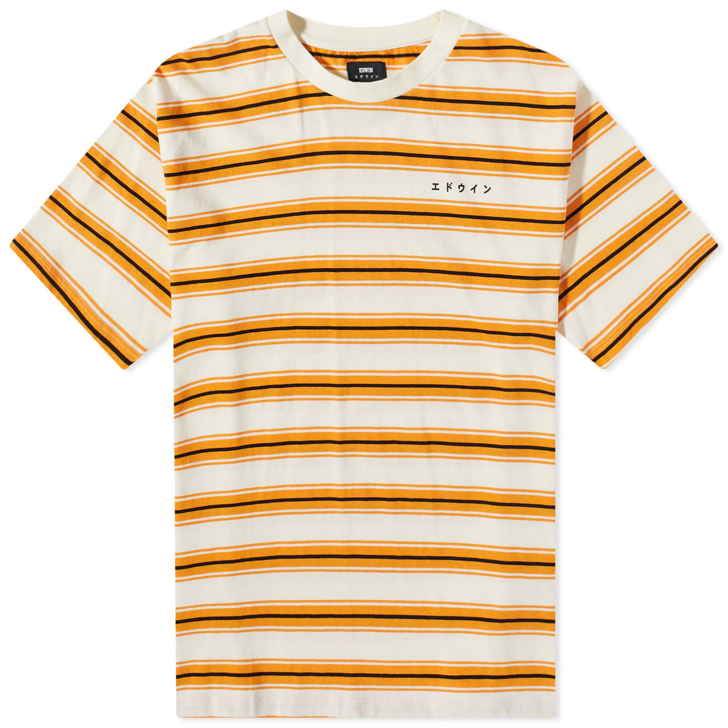 Tričko EDWIN Quarter Stripe Tee Oranžová | I031840-3567, 0