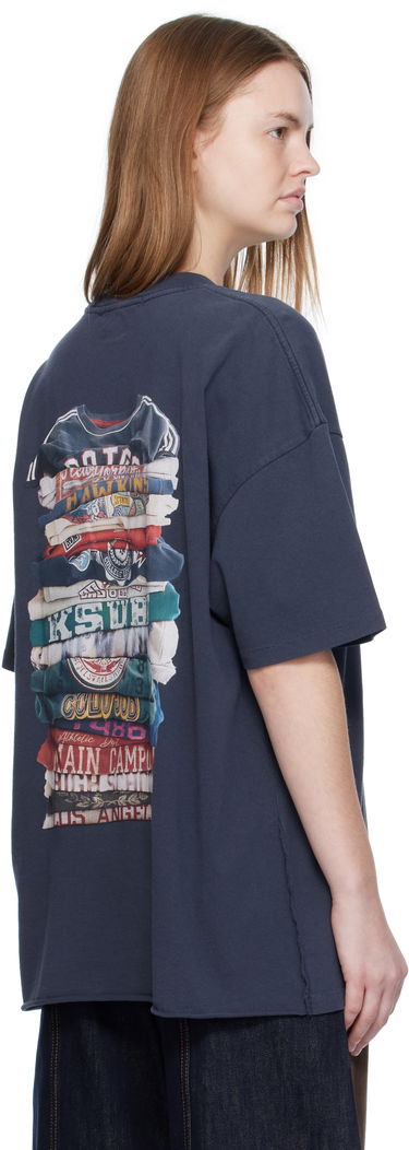 Tričko Ksubi Ksubi Stacks Boyfriend T-Shirt Navy | WFA25TE017, 2