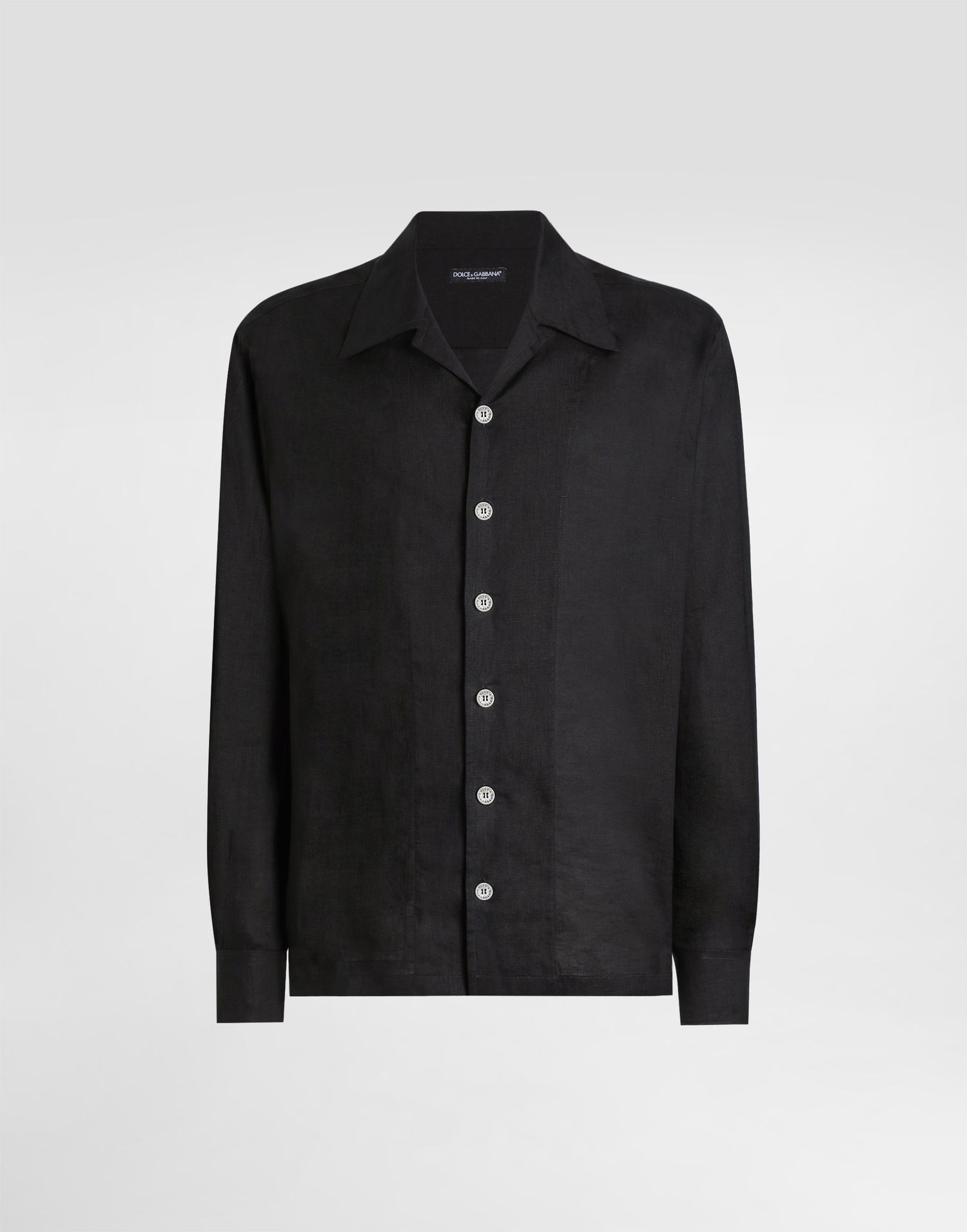 Košeľa Dolce & Gabbana Dolce & Gabbana Linen Canvas Shirt Čierna | G5GX9TFU4IKN0000, 0